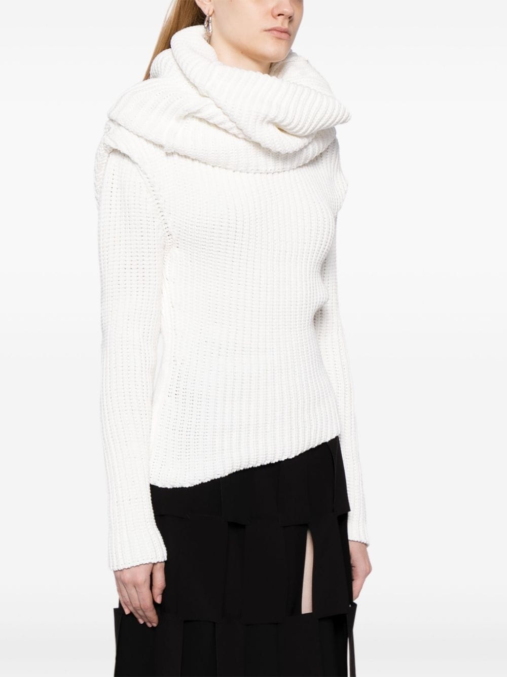 asymmetric high-neck jumper - 3