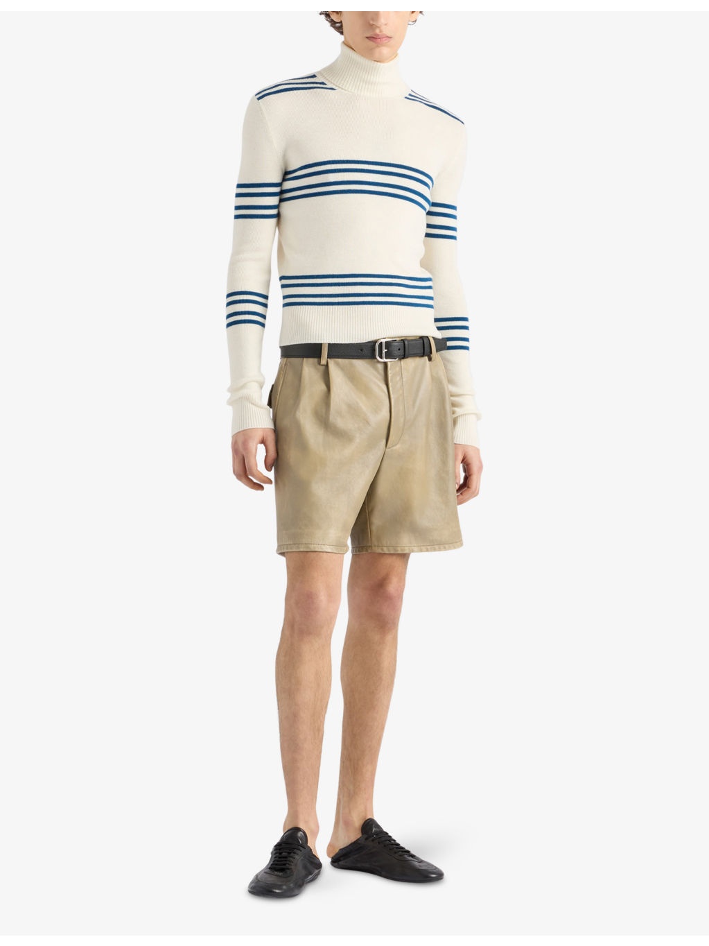 Stripe-Print Turtleneck Wool Jumper - 2