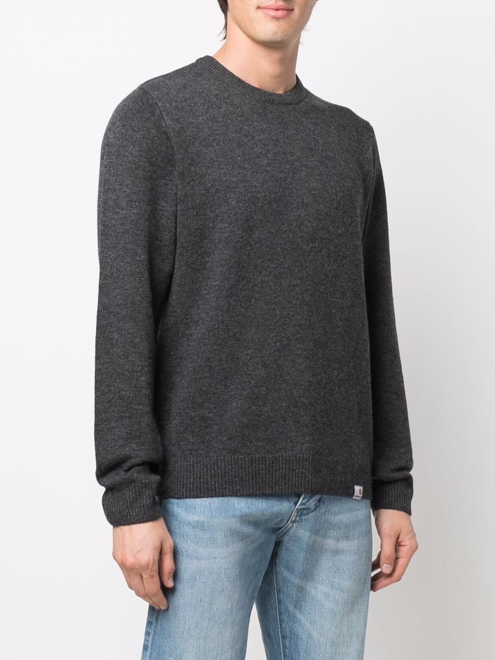 ribbed-knit crew neck sweater - 3