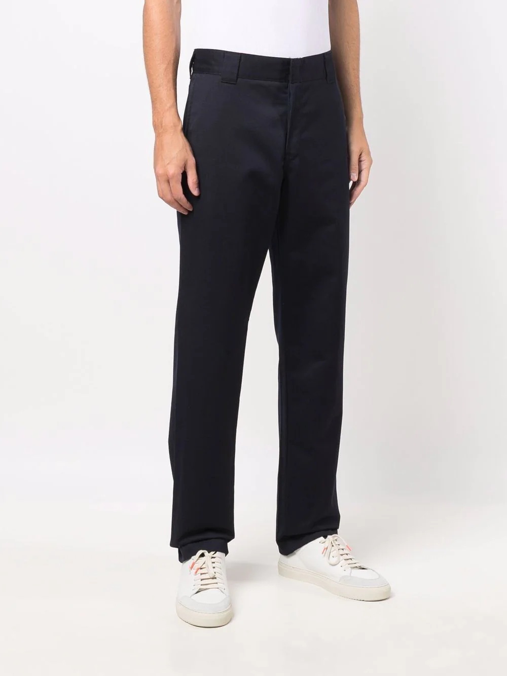 logo-patch straight-leg trousers - 3