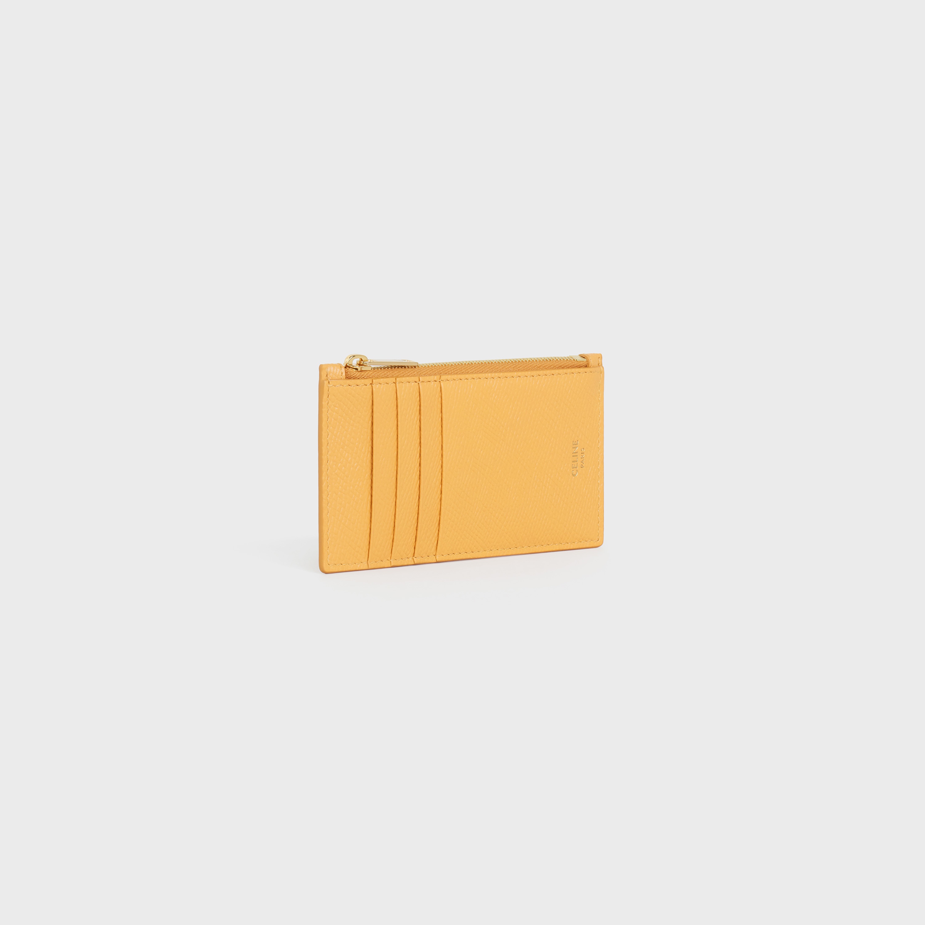 ZIPPED COMPACT CARD HOLDER IN GRAINED CALFSKIN - 2