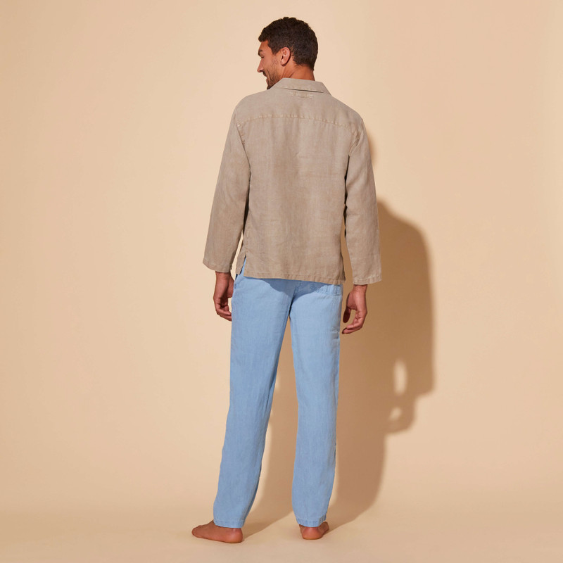 Men Linen Vareuse Shirt Mineral Dye 4