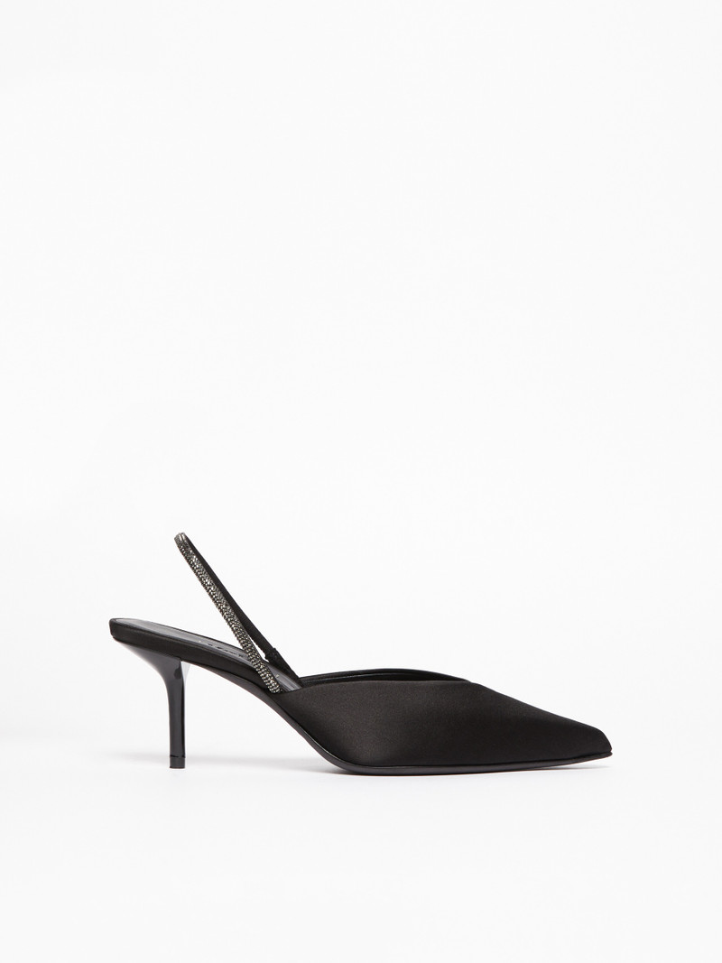 HCRYSTALSLING Satin slingback heels 1