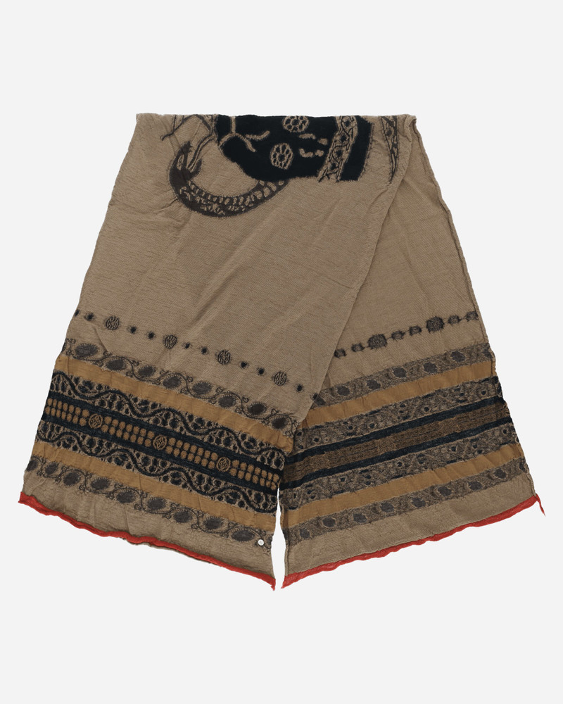 Kapital Fulling Wool Scarf (Coptic Skull) Beige outlook