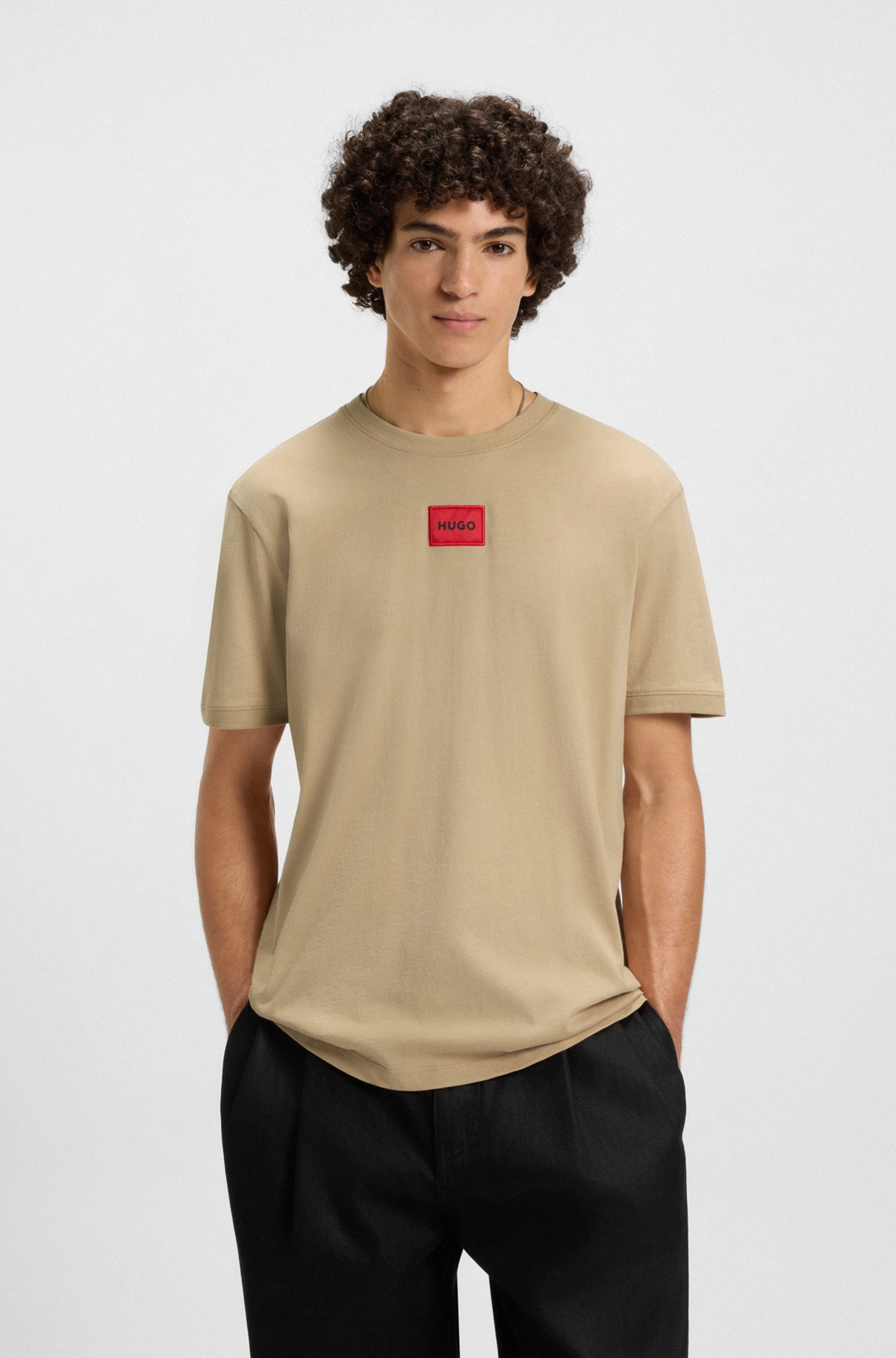 COTTON-JERSEY T-SHIRT WITH LOGO LABEL - 2