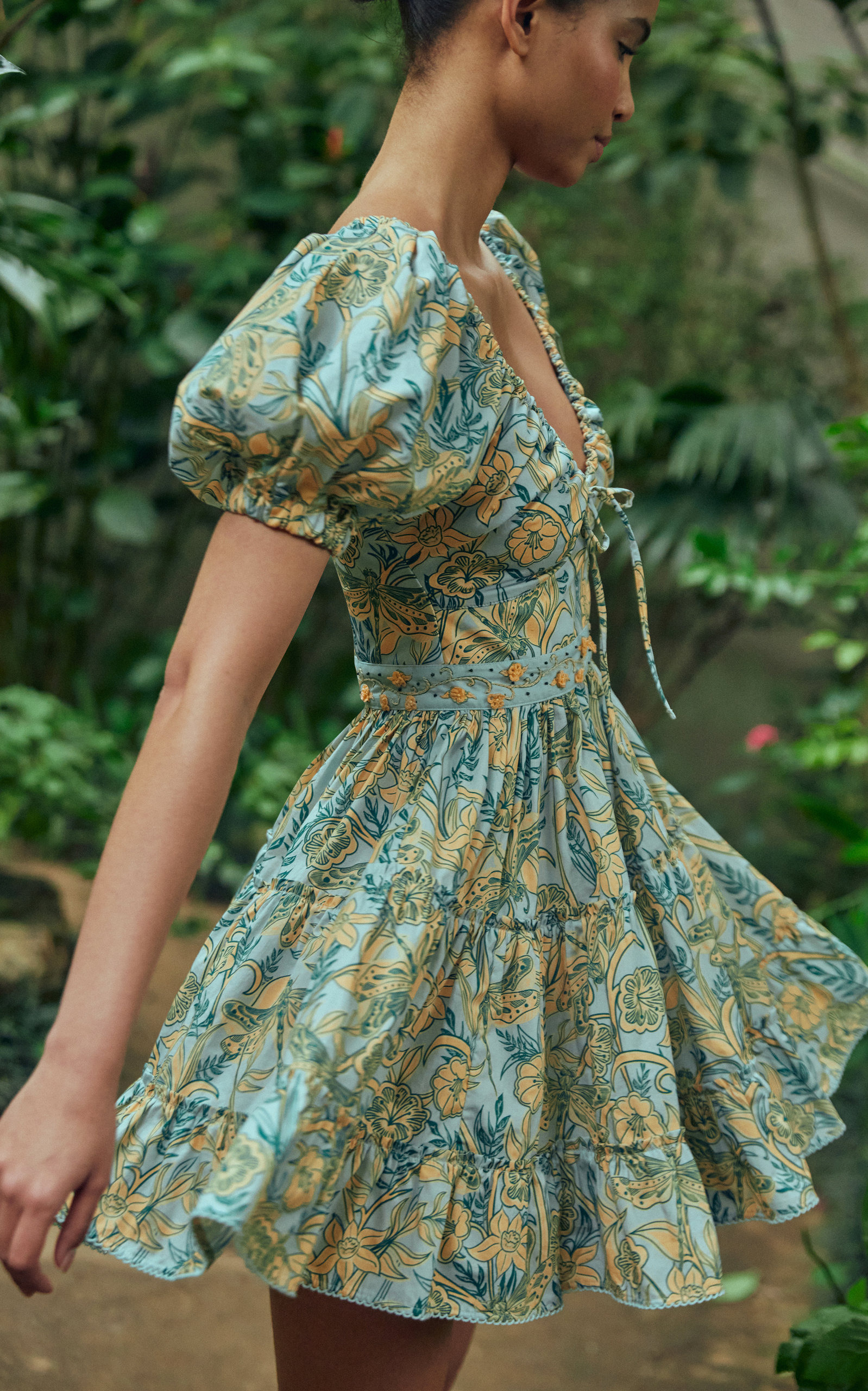 Manzanilla Vuelo Día Cotton Mini Dress blue - 2