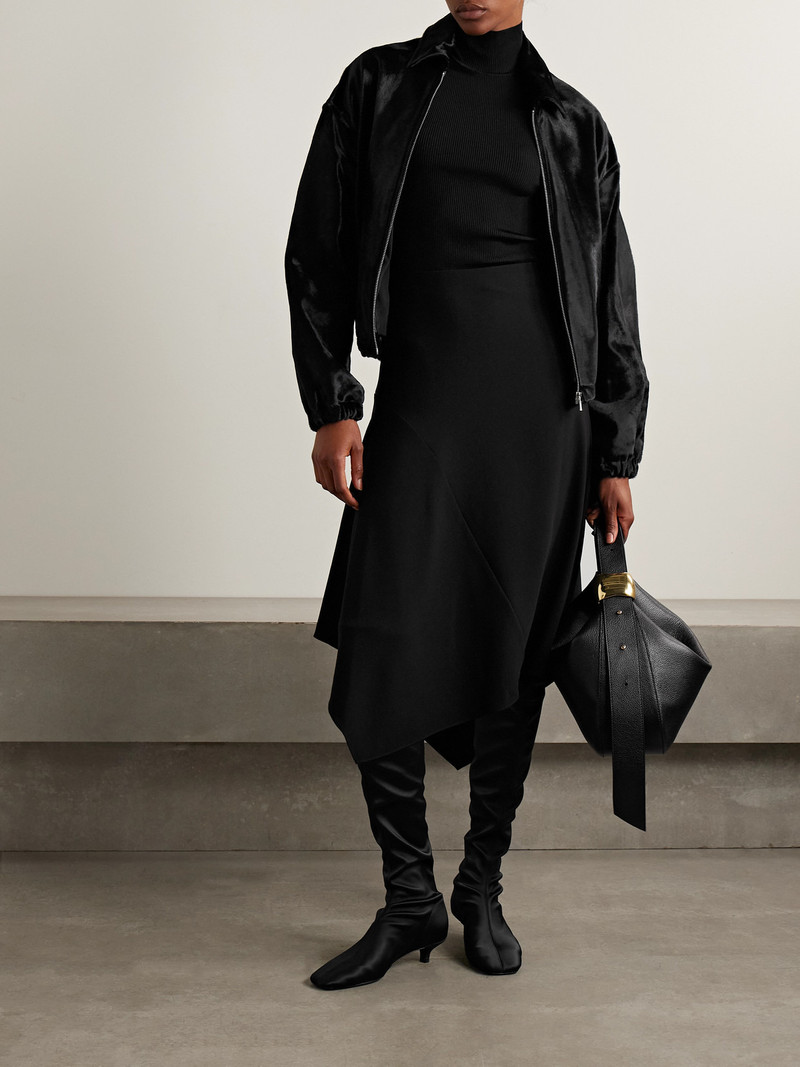 Theory Asymmetric Draped Paneled Crepe Skirt outlook