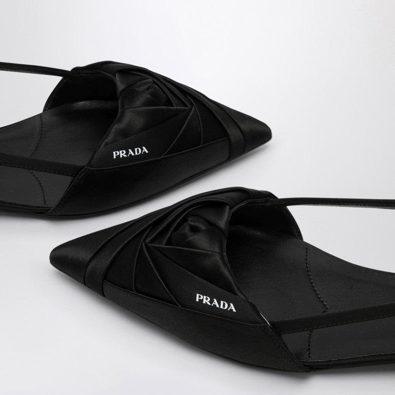 Prada Black Satin Ballerina With Cut Out Women - 4