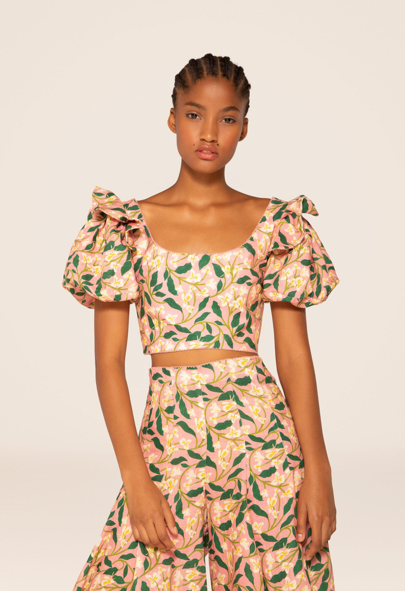 Nova Dos Gardenias Rosa Cropped Top 5