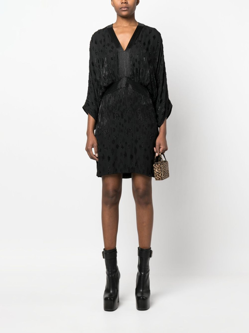 Roberto Cavalli bead-embellished short silk dress outlook