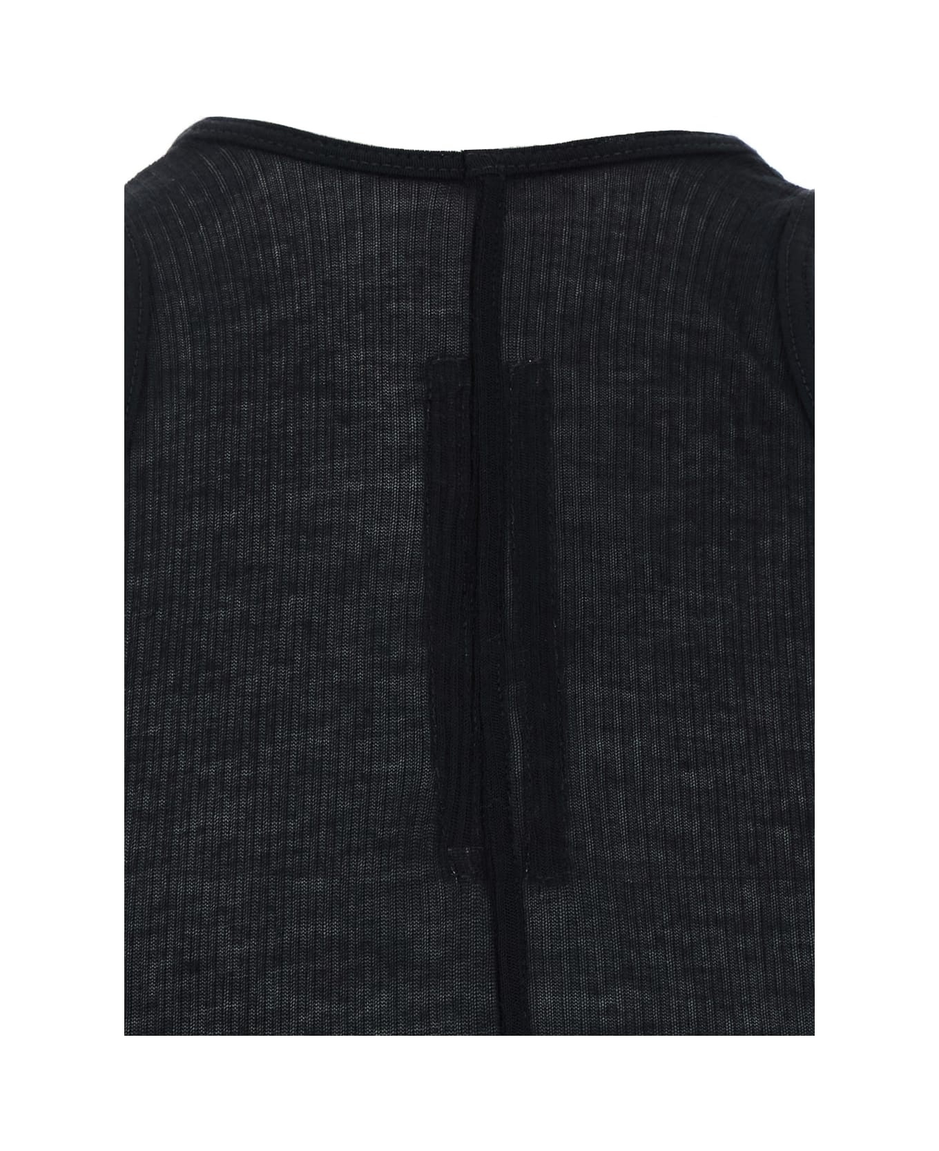 Black Semi-transparent Sheath Dress In Viscose And Silk Blend Woman - 3