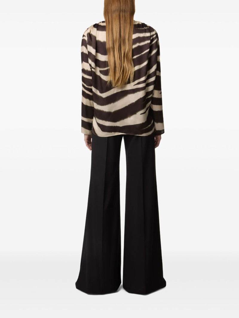zebra-print V-neck top 4