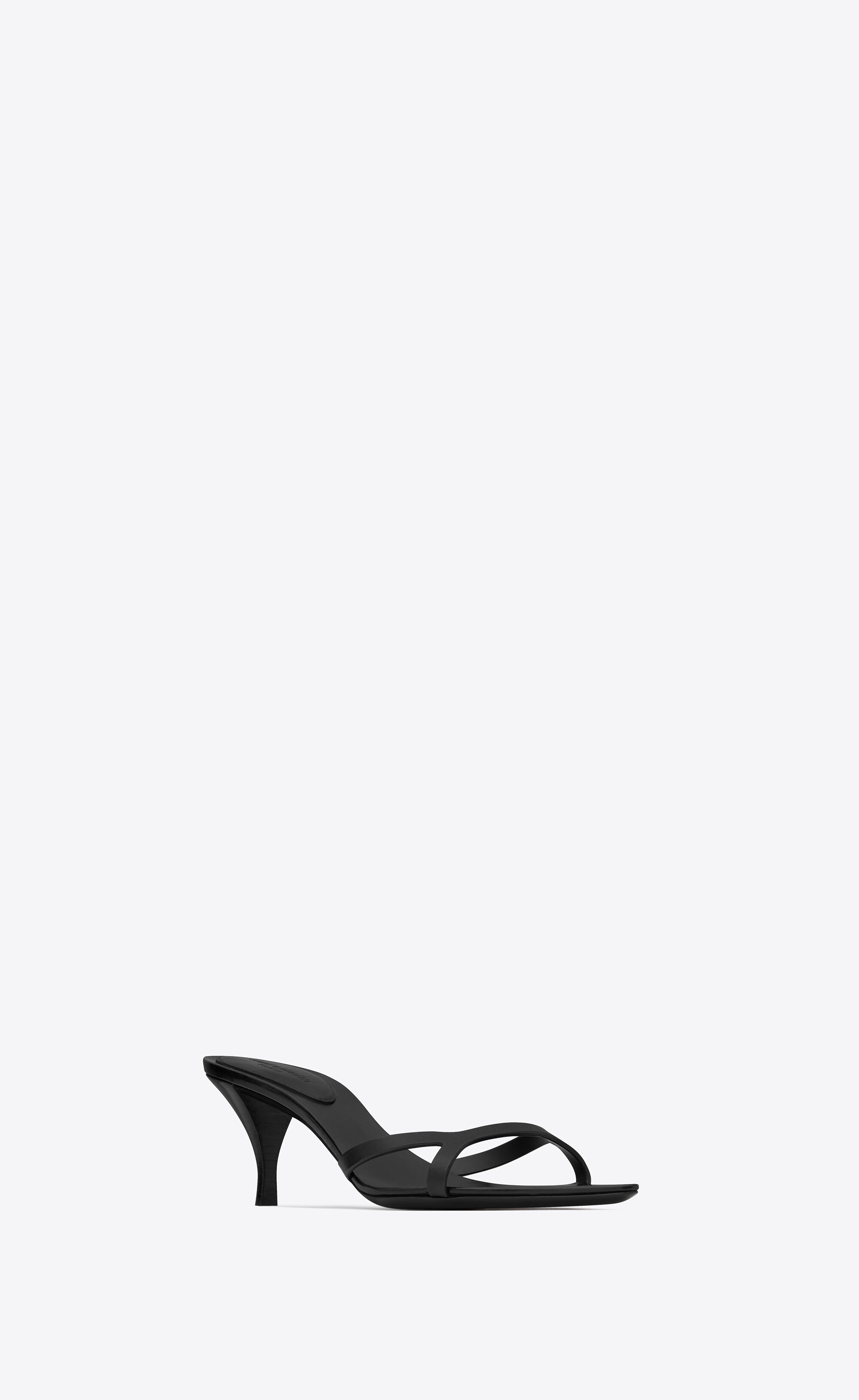 SAINT LAURENT carla heeled mules in smooth leather | REVERSIBLE