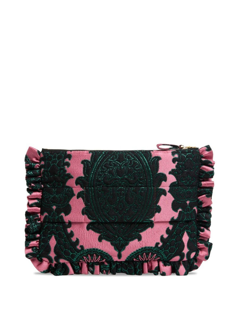 La DoubleJ jacquard jeans clutch bag outlook