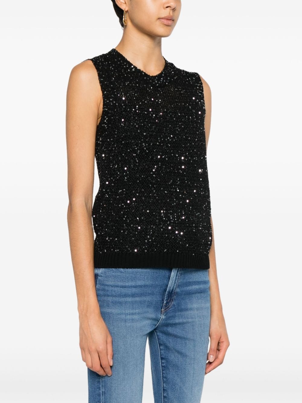 sequin-embellished sleeveless top - 3