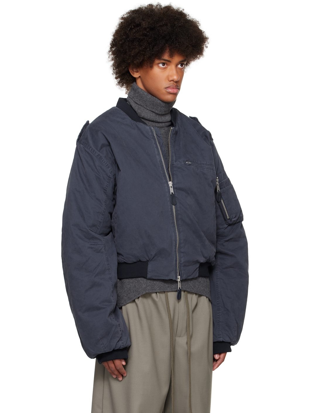 entire studios Navy A-4 Bomber Jacket | ssense | REVERSIBLE