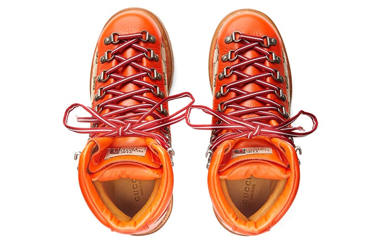 (WMNS) Gucci x The North Face Canvas Leather Boots 'Orange' 679927-18A40-7570 - 4