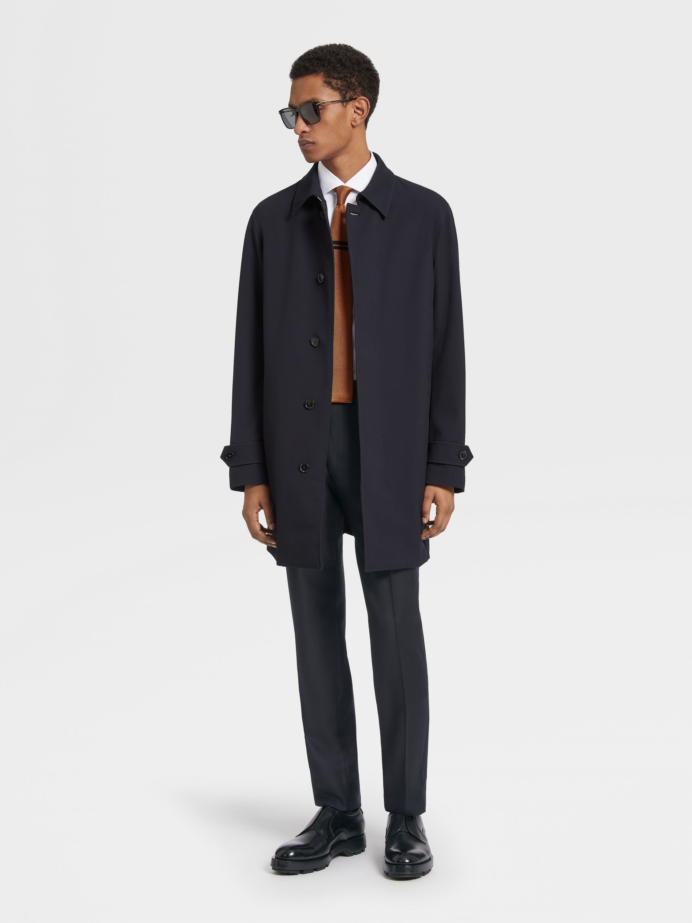 WHITE SEA ISLAND COTTON LONG-SLEEVE TAILORING SHIRT - 5