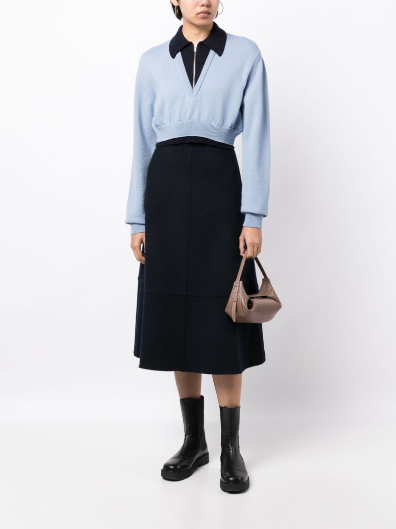 Yves Salomon high-waisted knitted midi skirt outlook