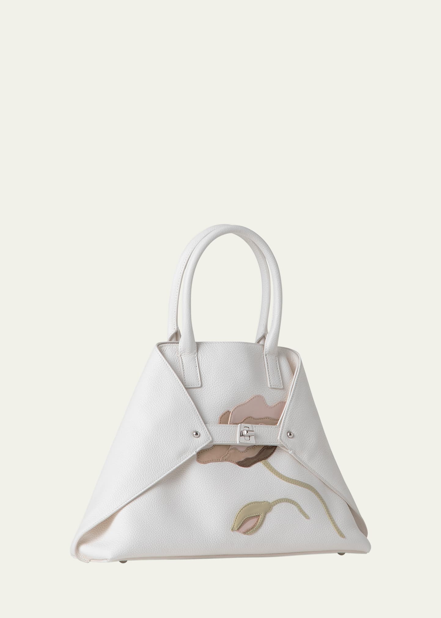 Ai Small Flower Leather Top-Handle Bag - 2