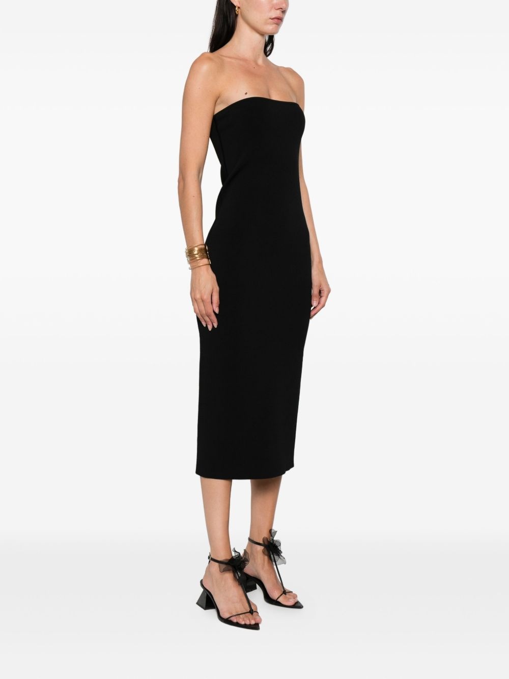 strapless midi dress - 3