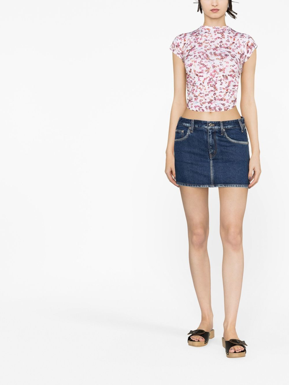abstract-print open-back T-Shirt - 2