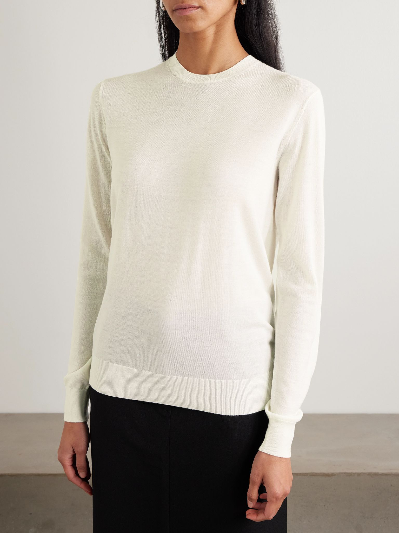 Garderob wool and silk-blend sweater Ecru - 3