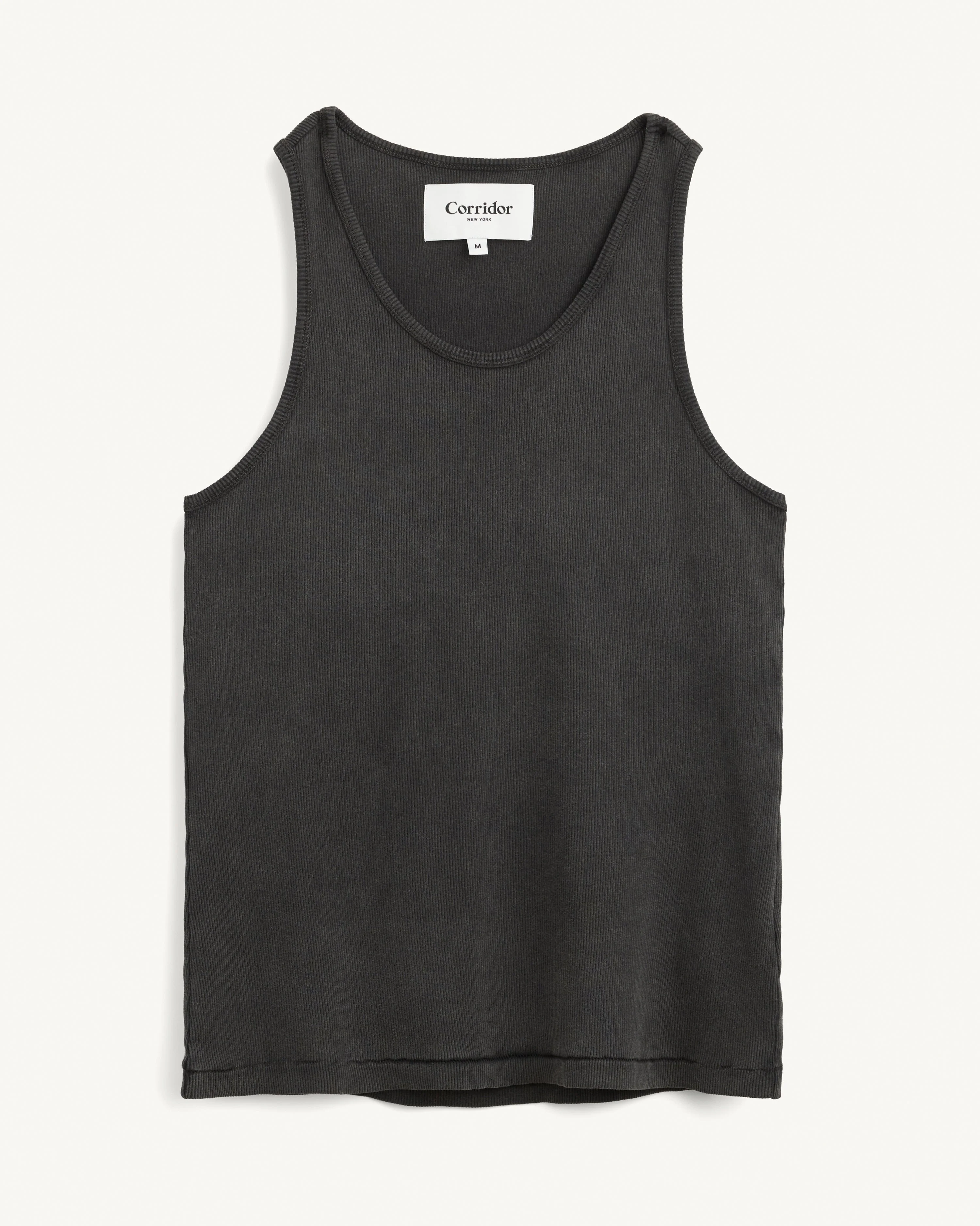 RIBBED TANK - BLACK - 1