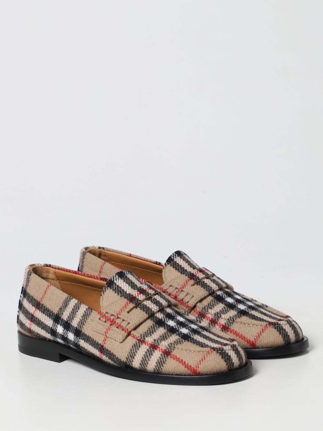 Vintage Check Hackney Burberry moccasins in printed virgin wool - 2