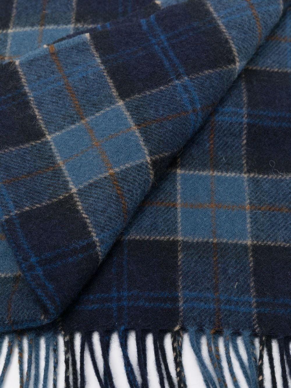 tartan-print knitted scarf - 3