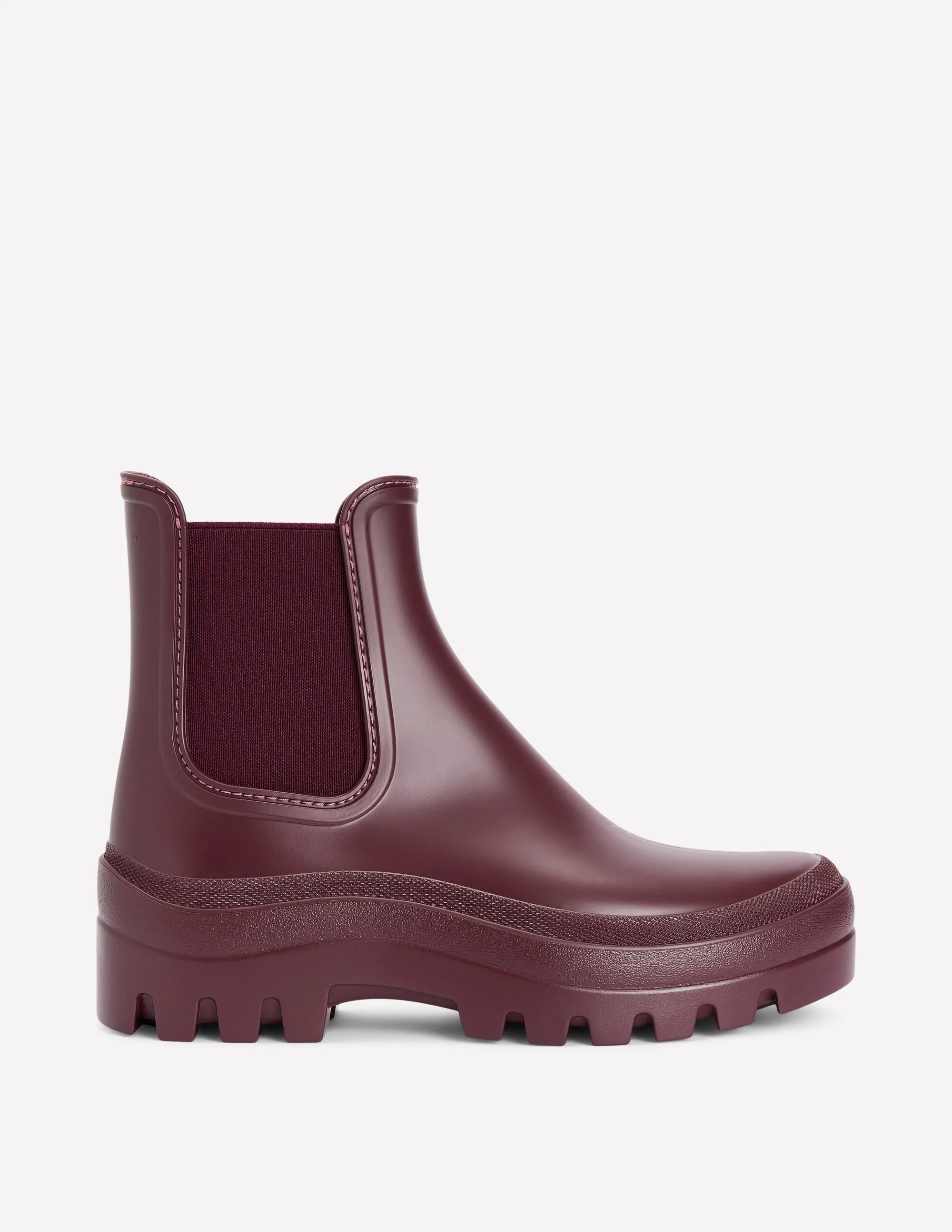 Chunky Chelsea Wellie Boots-Oxblood - 1