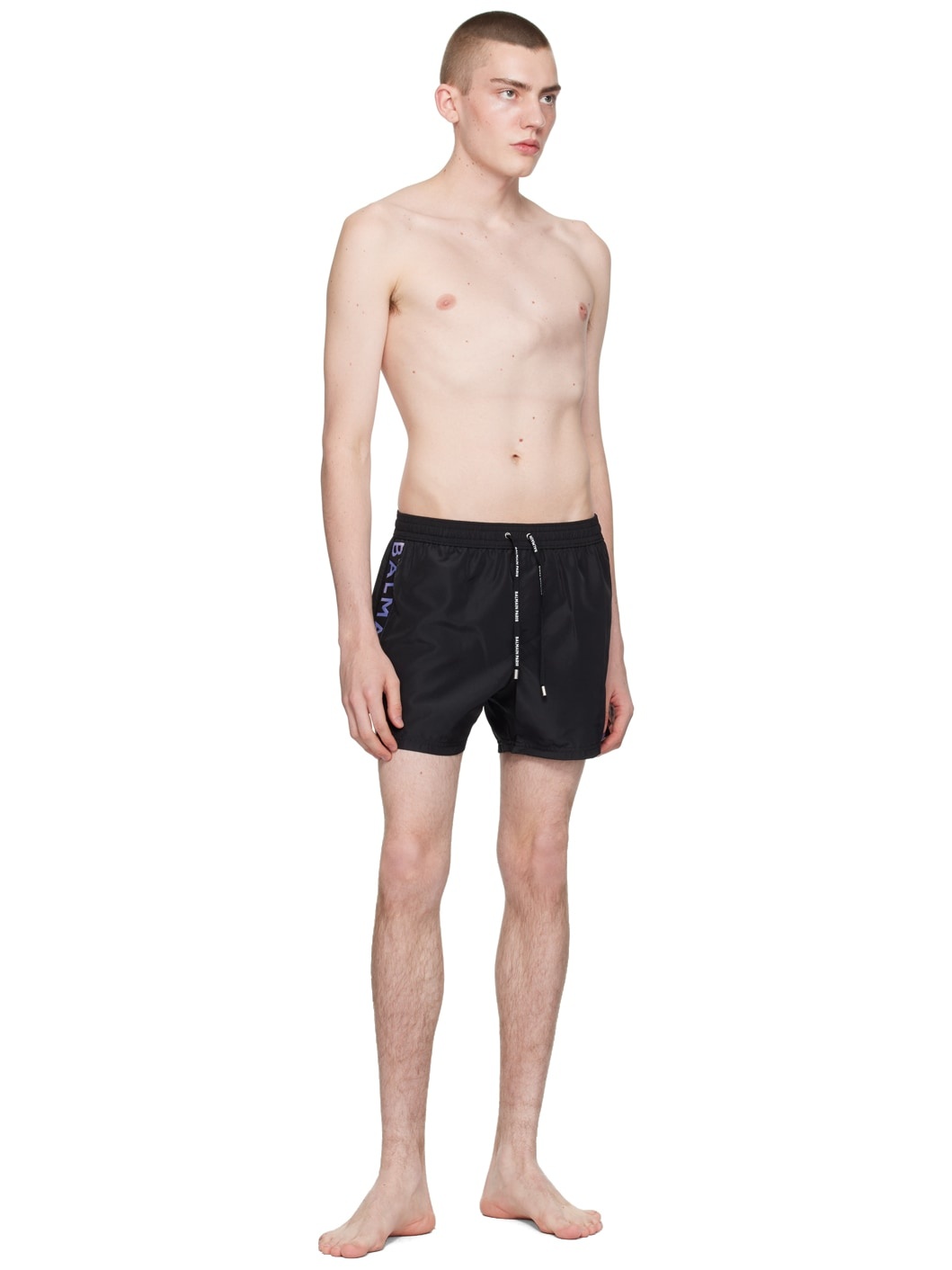 Black Jacquard Swim Shorts - 4