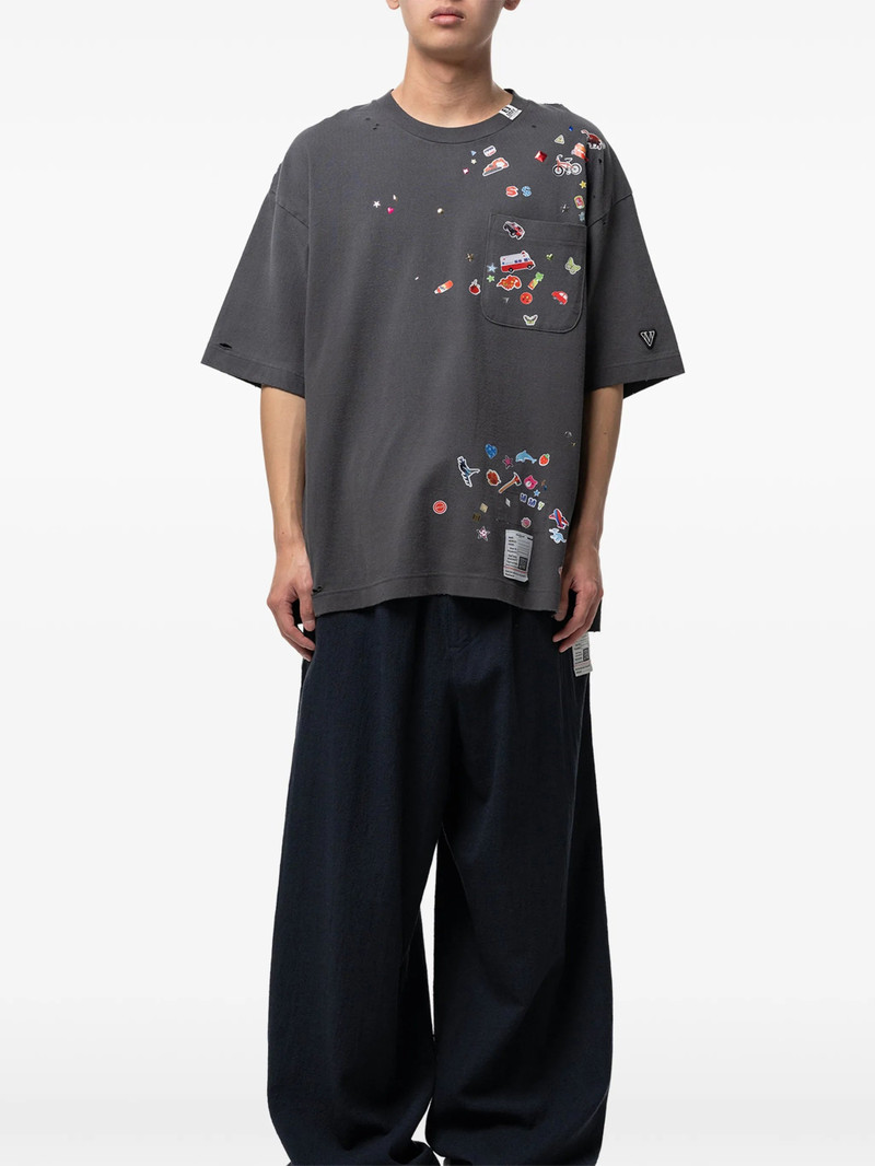 Maison Mihara Yasuhiro Sticker-print T-shirt 6