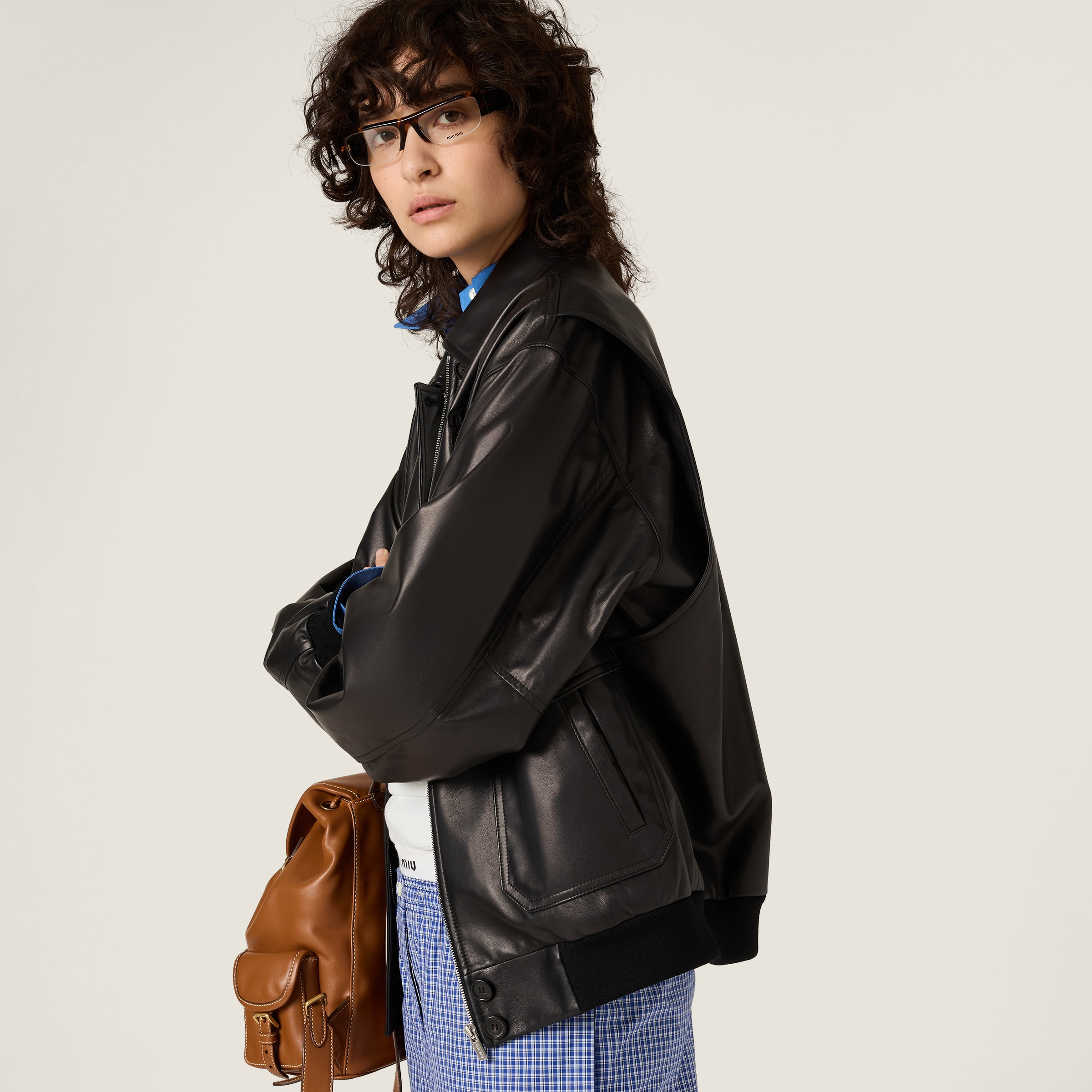 Nappa leather blouson jacket - 5