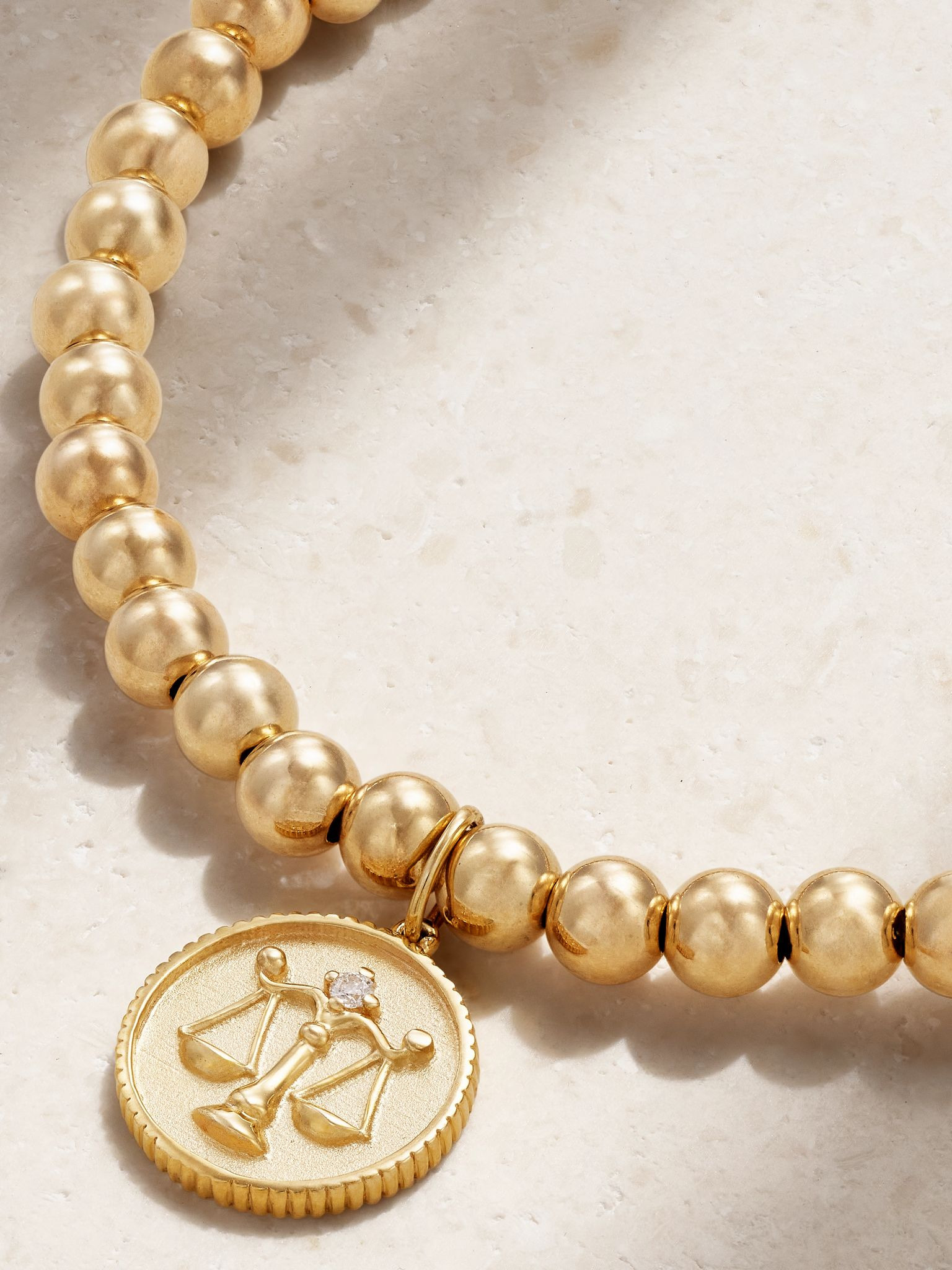 Libra 14-karat gold diamond bracelet Gold - 4