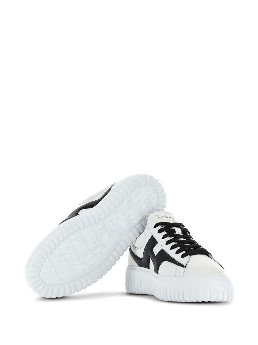 スニーカー HOGAN WHITE AND BLACK LEATHER SNEAKERS HOGAN Hogan White And Black Leather Sneakers | baltini