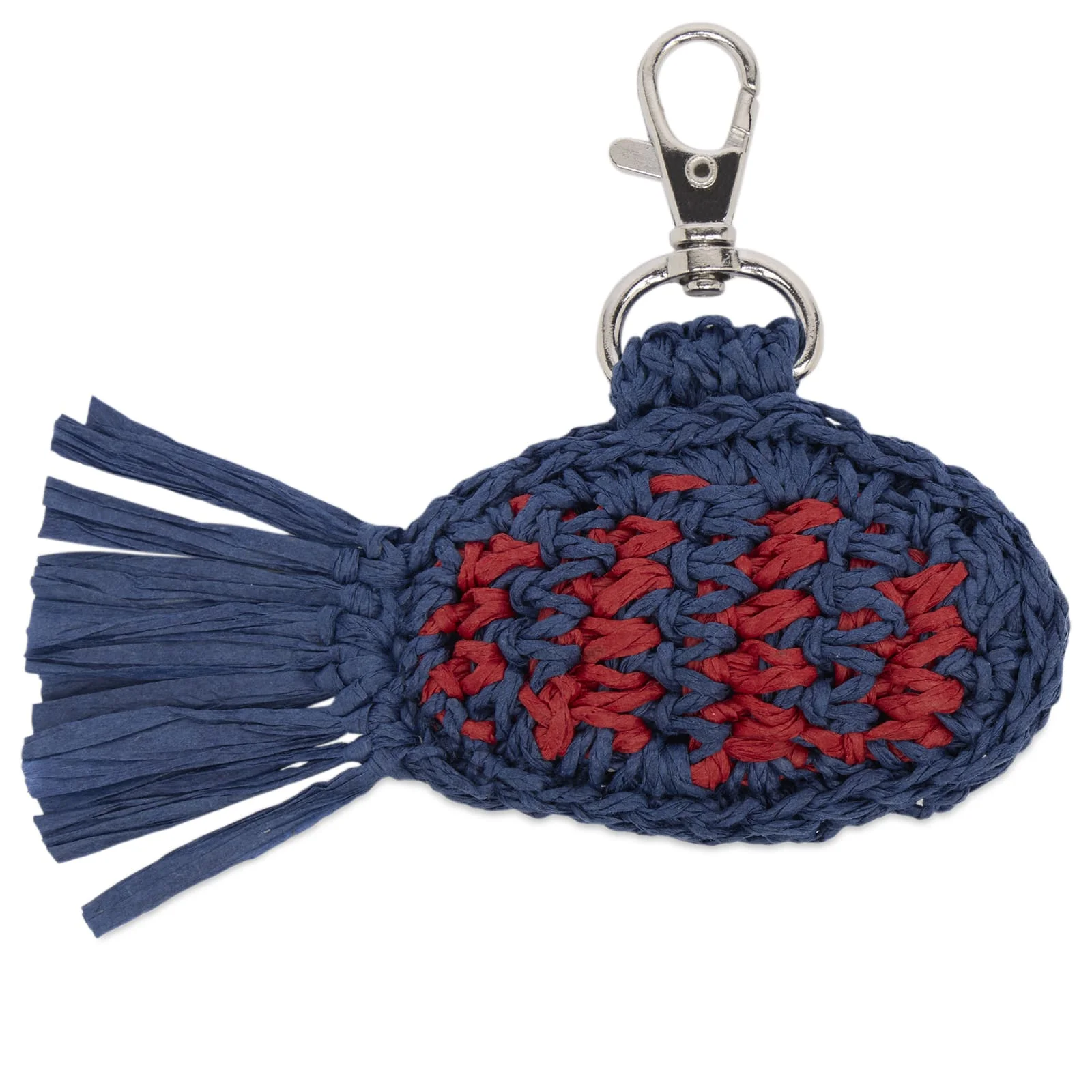 Damson Madder Raffia Fish Bag Charm - 1