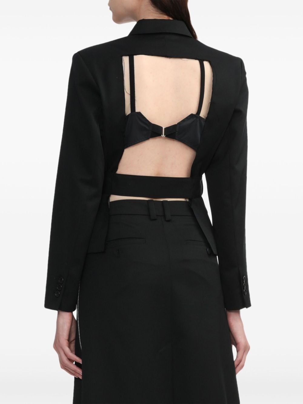 open-back belted blazer - 4