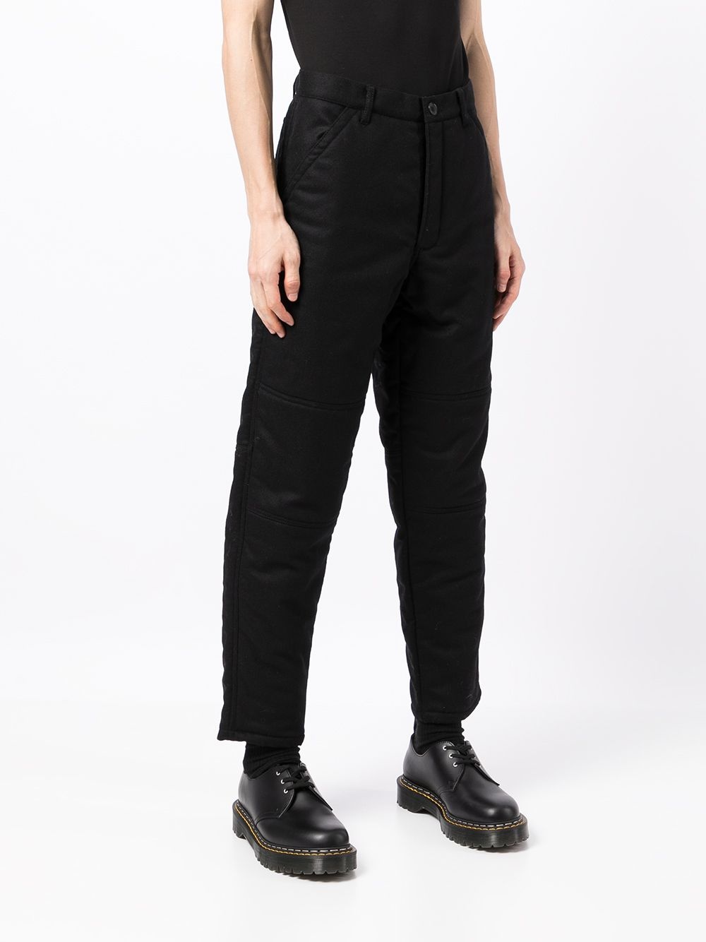 slim-fit padded trousers - 3