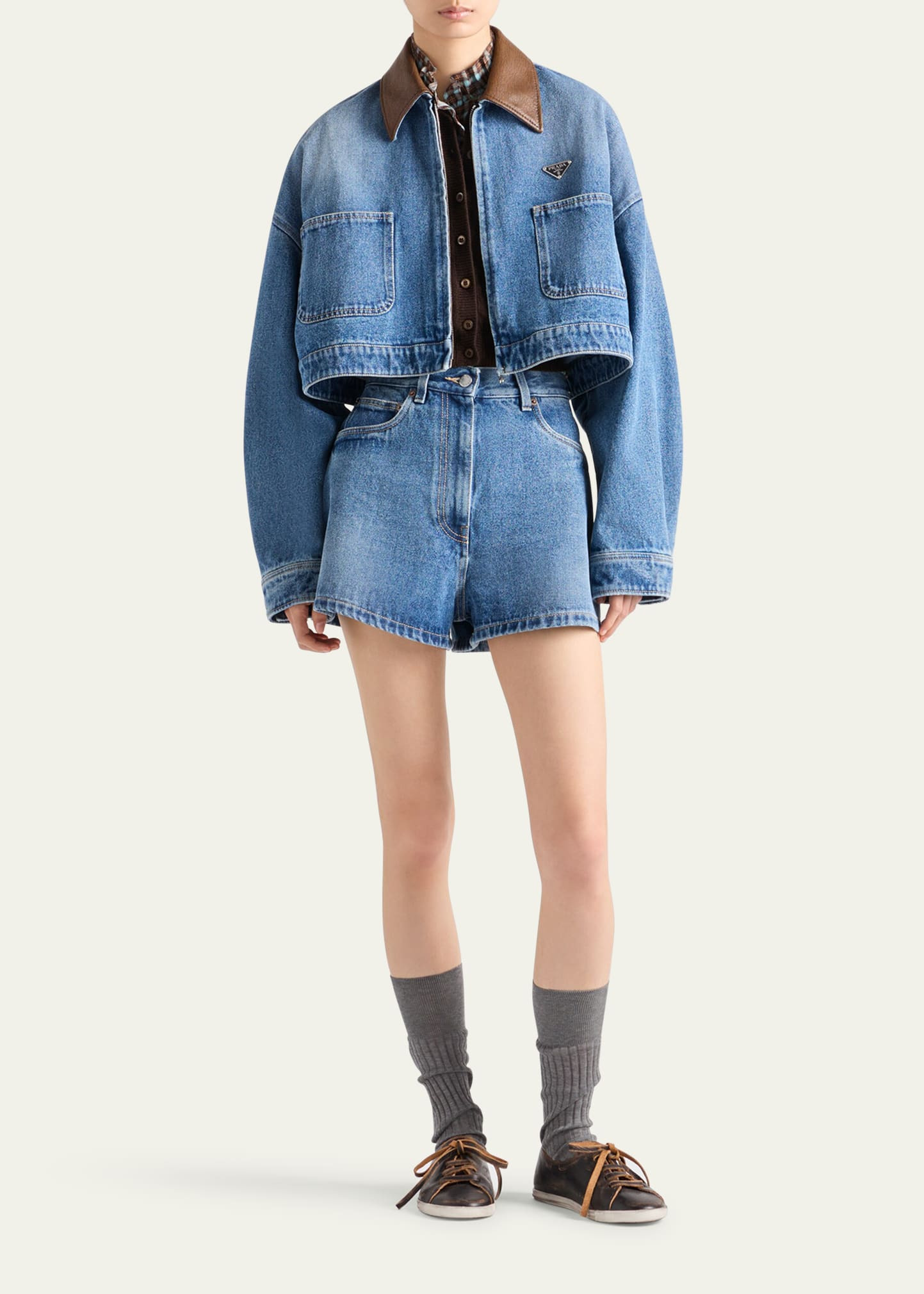 Denim Crop Shirt Jacket - 2