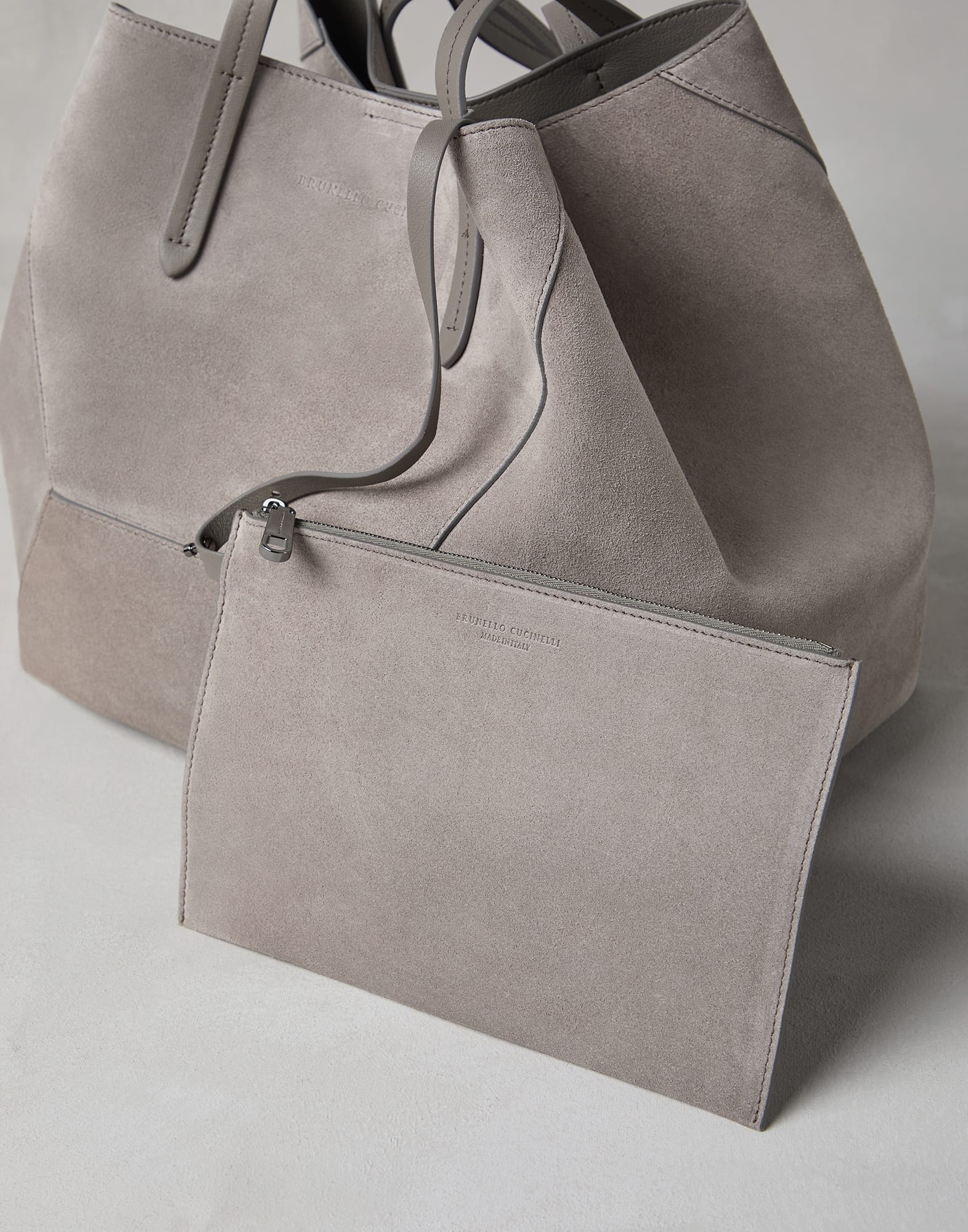 Suede shopper bag with monili - 5