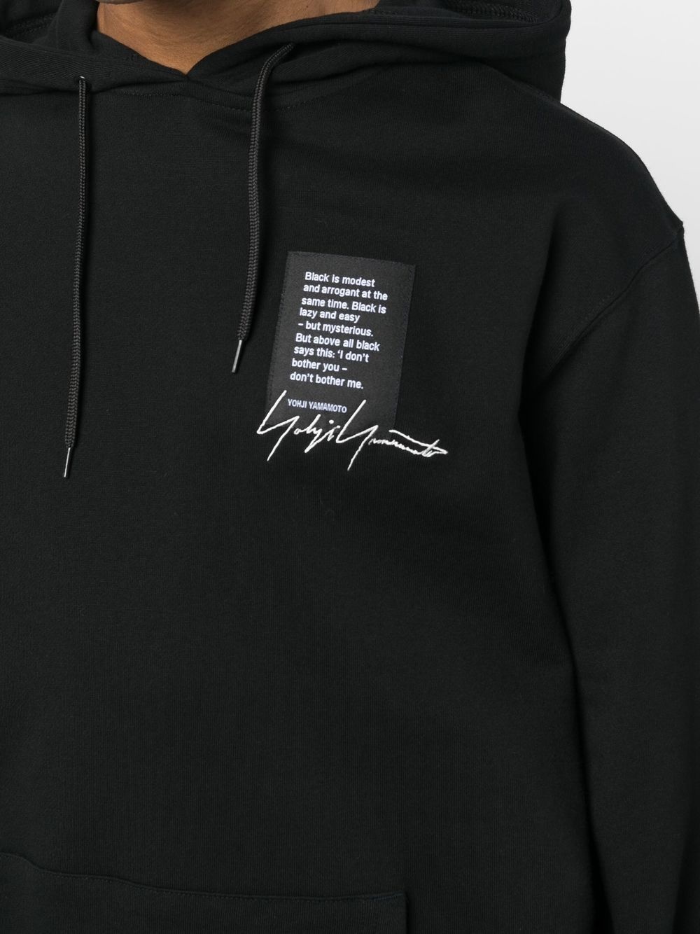 quote-patch drawstring hoodie - 5