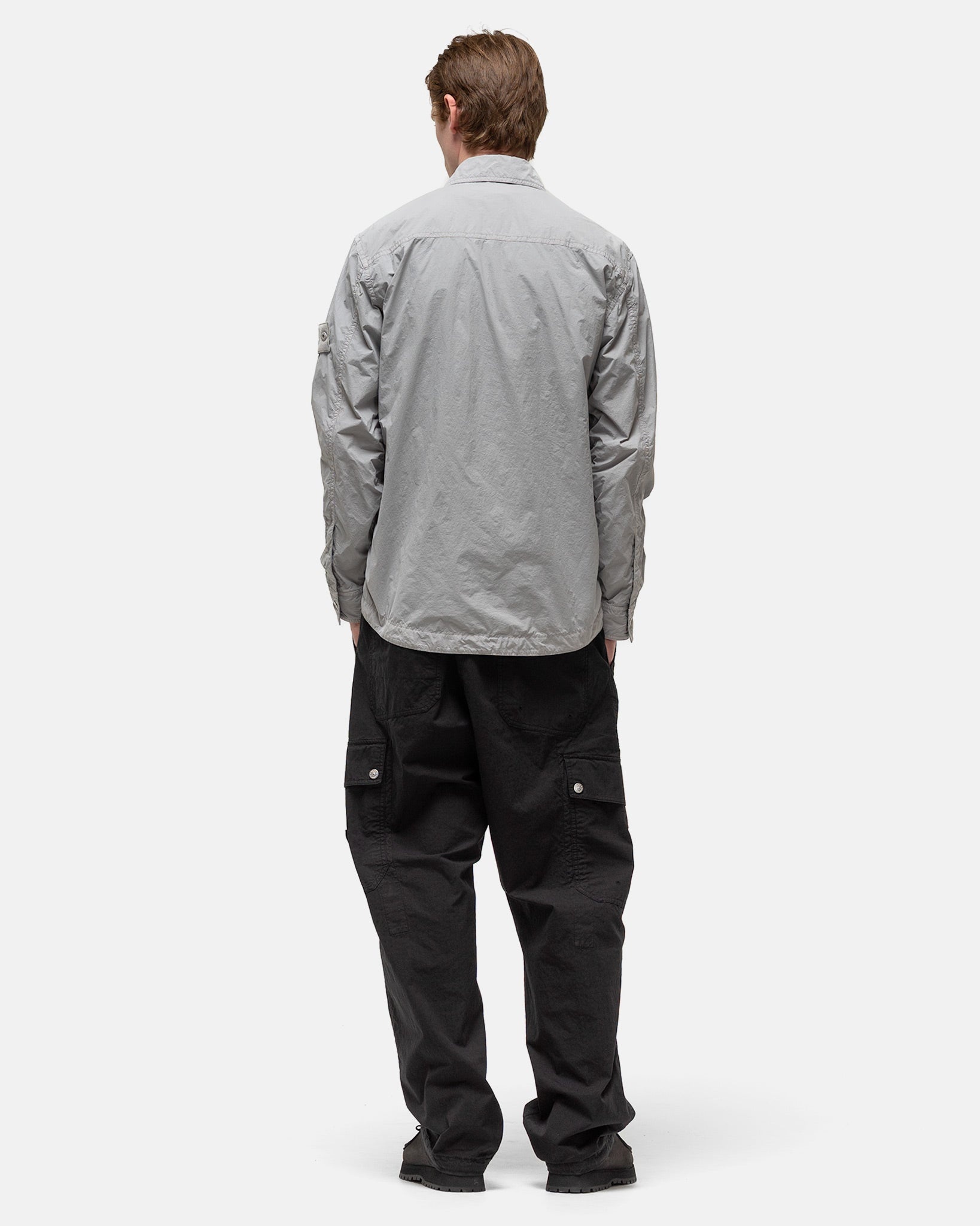 Stone Island Ghost Piece Nylon Smerigliato Overshirt Dust Grey