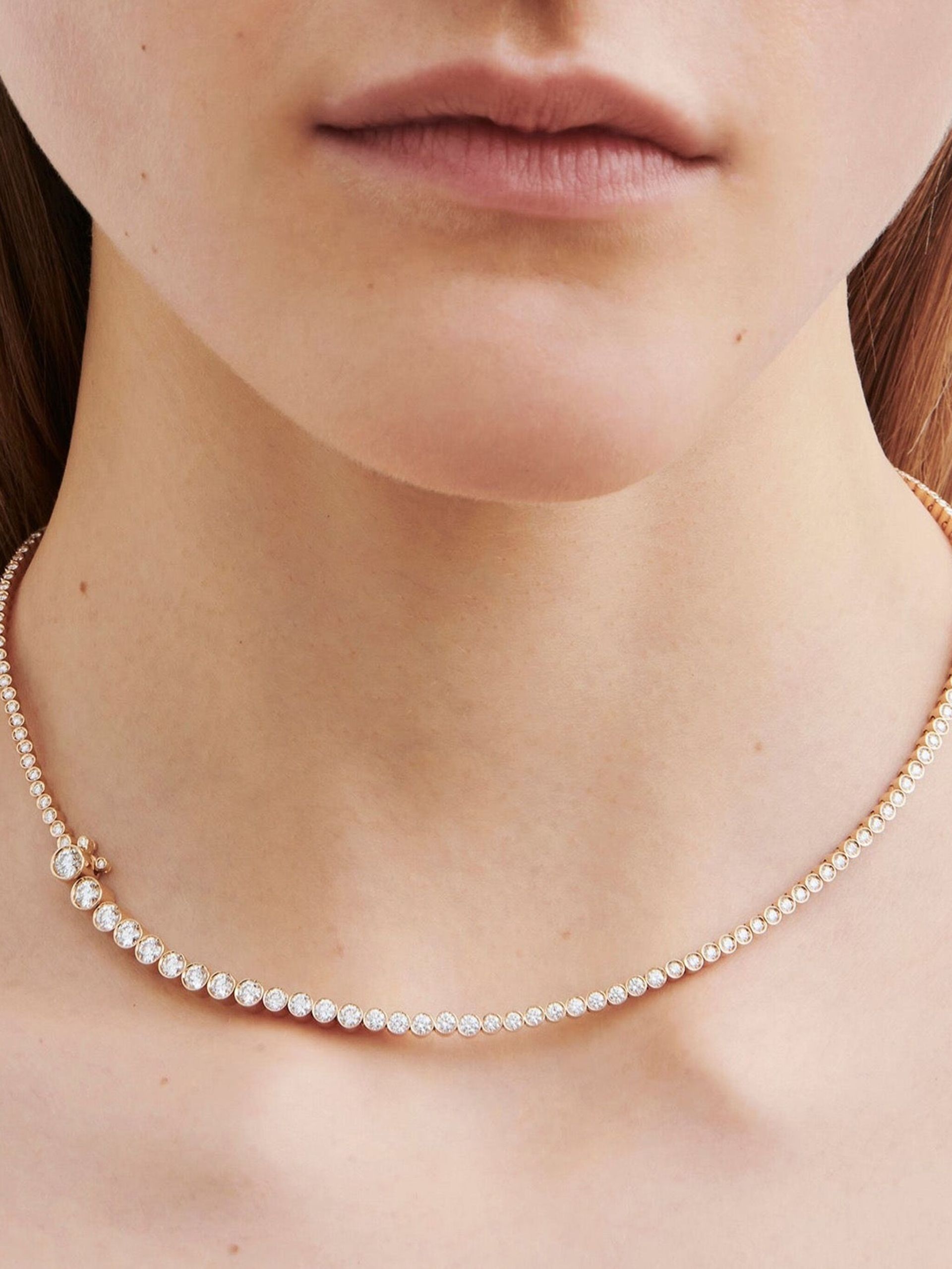 18kt yellow gold diamond necklace - 4