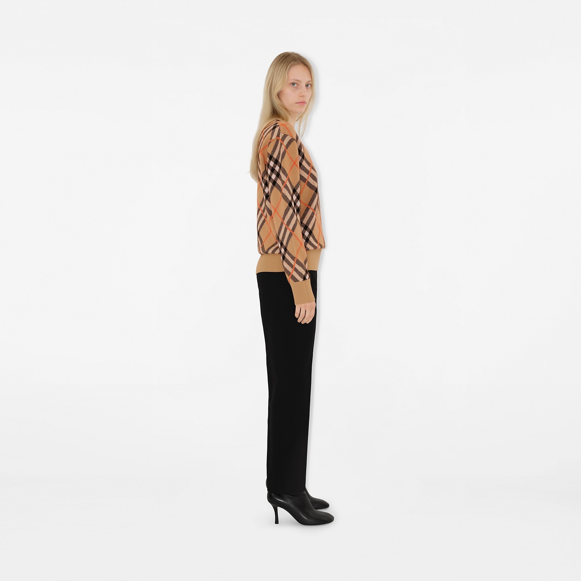 Check Wool Blend Sweater - 3