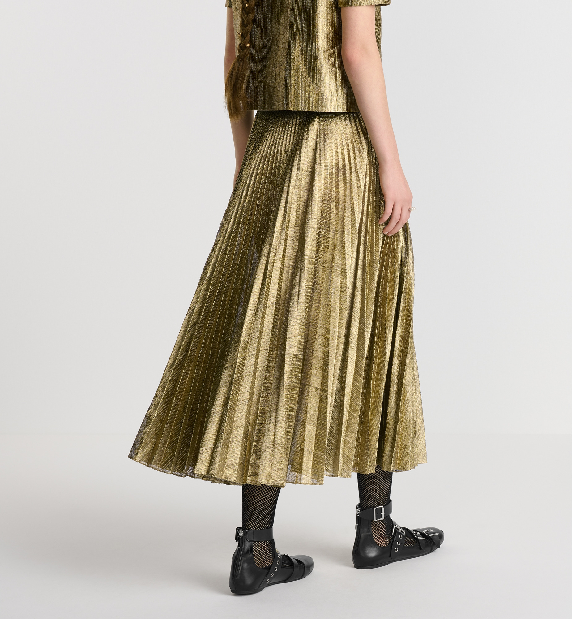 Dior Or Mid-Length Pleated Skirt - 5