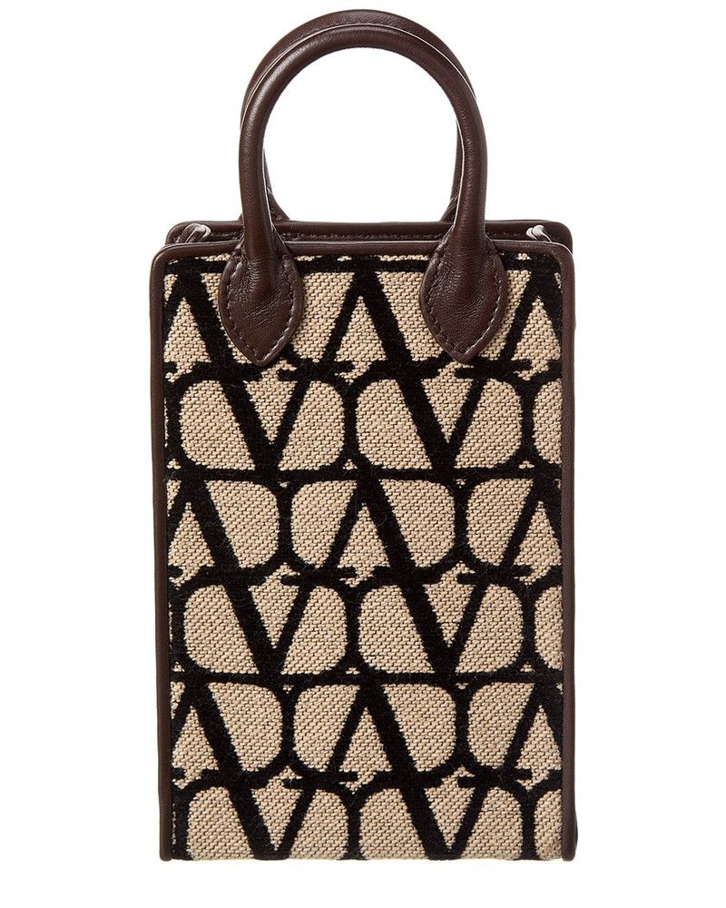 Valentino Valentino Mini Toile Iconographe Canvas & Leather Satchel outlook