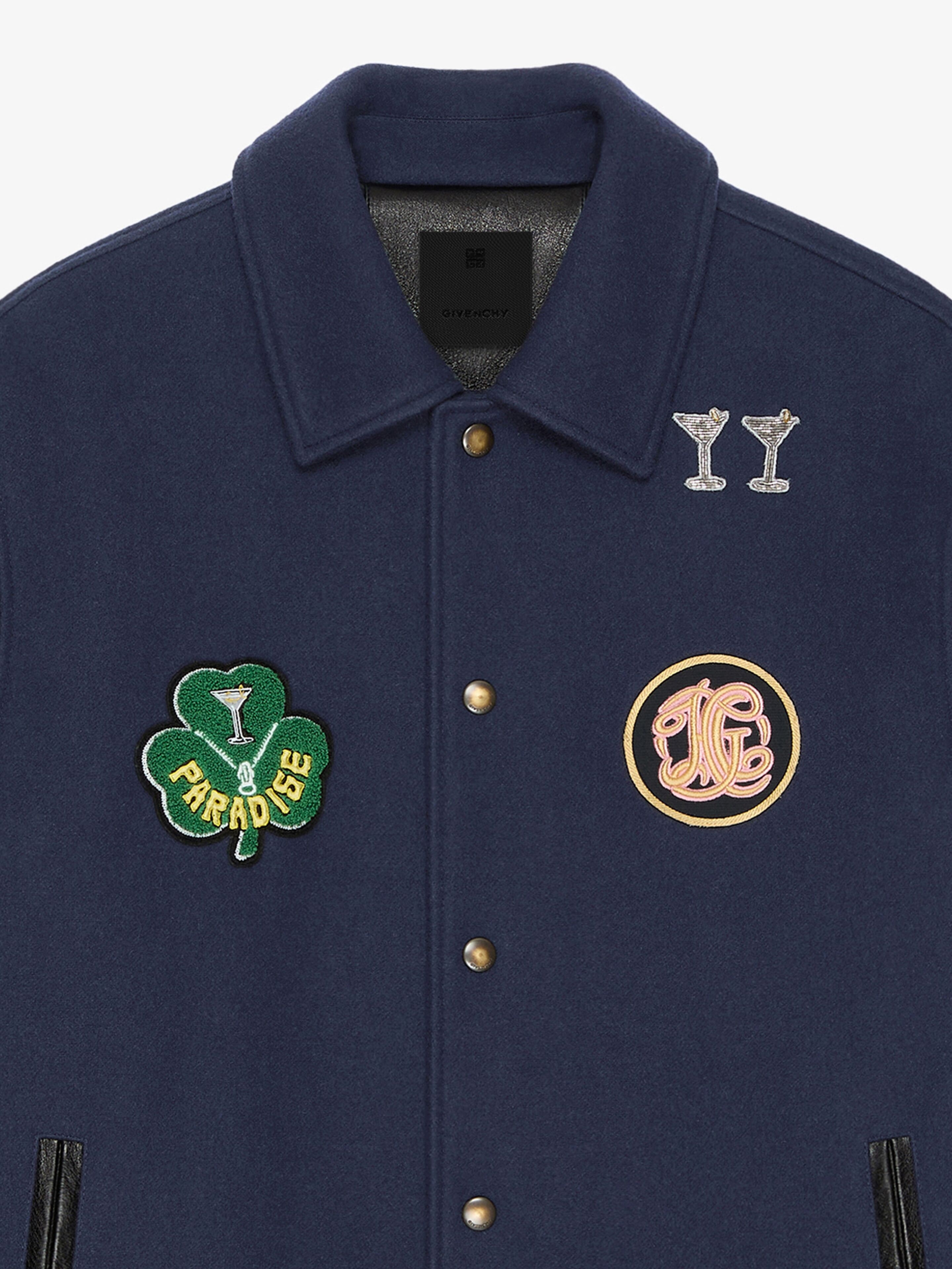 VARSITY JACKET IN WOOL AND LEATHER WITH PATCHES - 5