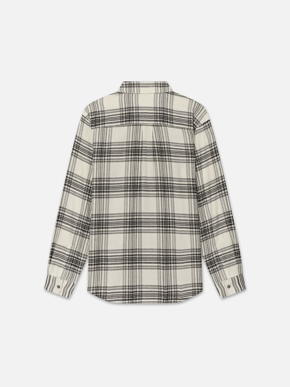 Spring Plaid Shirt in White Canvas/Black Plaid - 3