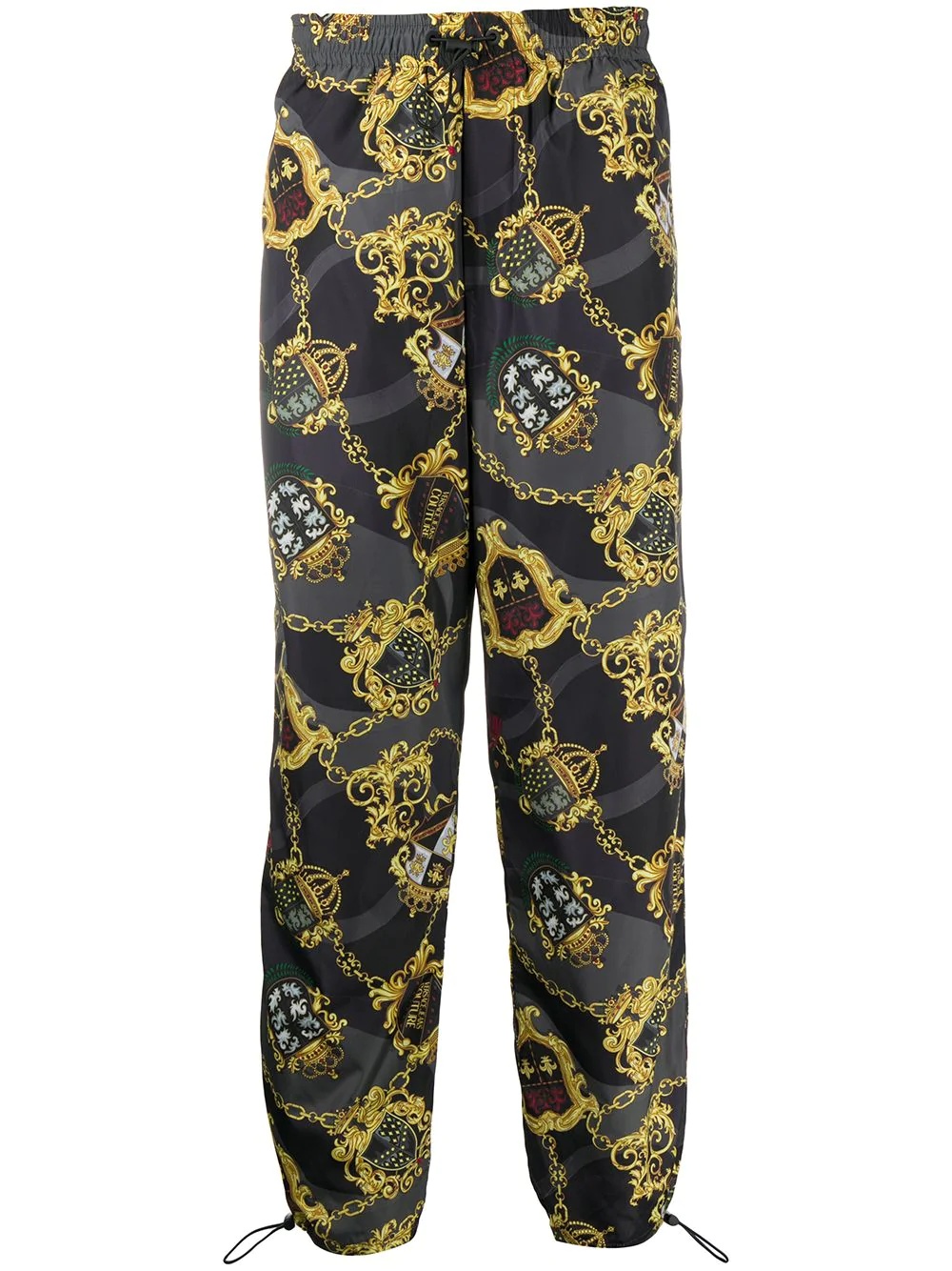 chain crest print track trousers - 1